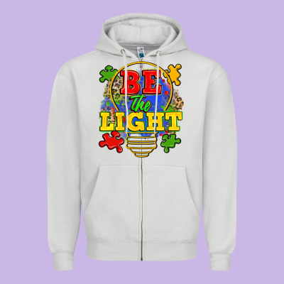 Be The Light Zipper Hoodie Designed By Zillion Design Studio