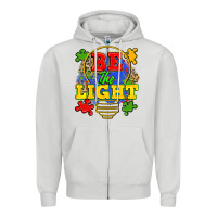 Dove Grey be the light Zipper Hoodie - Zillion Design Studio