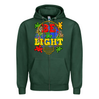 Sports Green be the light Zipper Hoodie - Zillion Design Studio