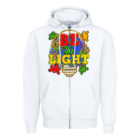 White be the light Zipper Hoodie - Zillion Design Studio