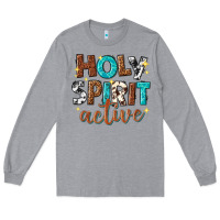 Heather Grey holy spirit active Long Sleeve Tee - texasbilliewilder
