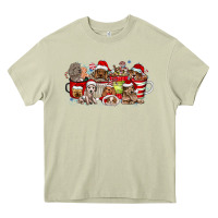 Mossy Christmas Dog Coffee Heavy Core Tee - CowhideDigitalArt