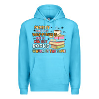 Ocean Blue money can't buy happiness but it can buy books Premium Hoodie - MaliasSmallBusiness