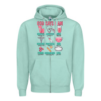 Seafoam god says i am Zipper Hoodie - texasbilliewilder