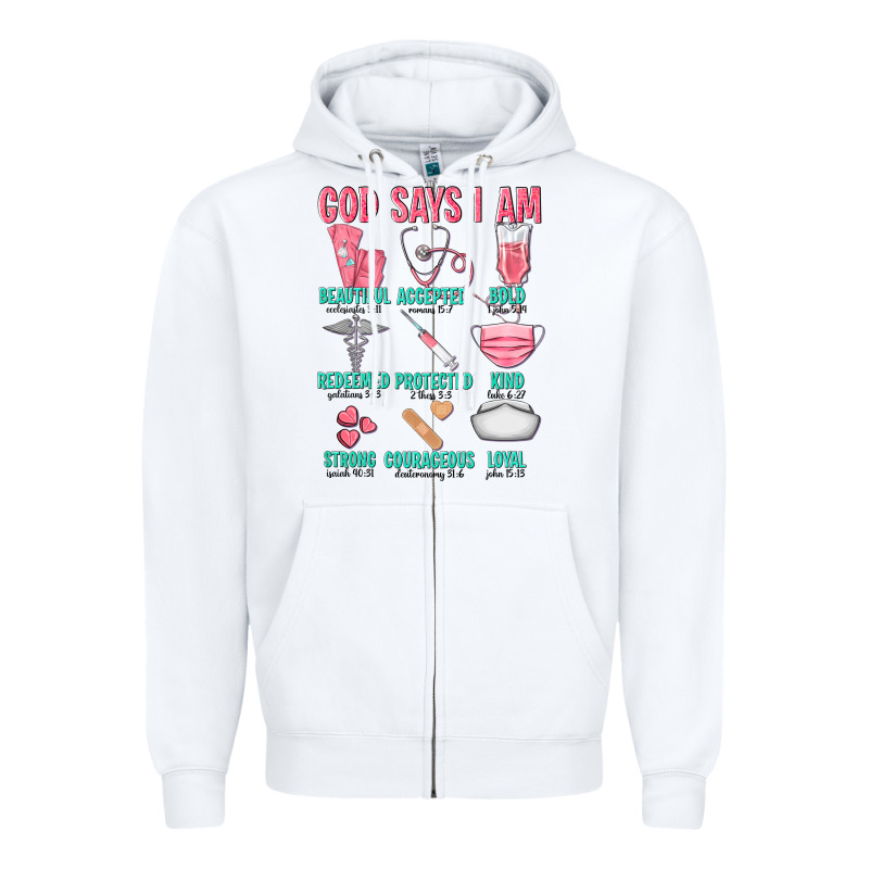 God Says I Am Zipper Hoodie by texasbilliewilder | Teevron