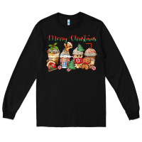 Black merry christmas gingerbread coffee cups Long Sleeve Tee - Zillion Design Studio