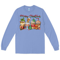 Colony Blue merry christmas gingerbread coffee cups Long Sleeve Tee - Zillion Design Studio