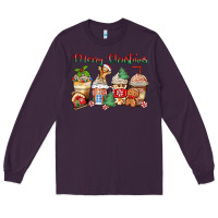 Plum merry christmas gingerbread coffee cups Long Sleeve Tee - Zillion Design Studio