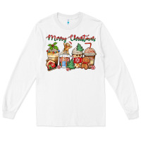 White merry christmas gingerbread coffee cups Long Sleeve Tee - Zillion Design Studio