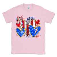 Bubblegum Pink 4th of july hearts Classic Tee - texasbilliewilder