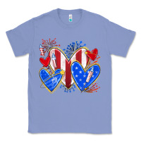 Colony Blue 4th of july hearts Classic Tee - texasbilliewilder