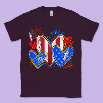 Classic Tee 4th of july hearts