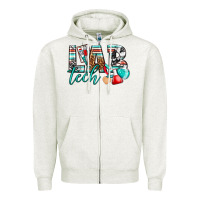 Oatmeal Heather lab tech Zipper Hoodie - texasbilliewilder