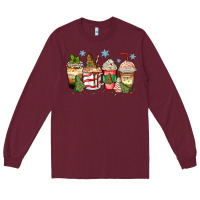 Burgundy christmas tree cake  coffee cups Long Sleeve Tee - Zillion Design Studio