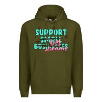 Army Green support small businesses big dreams Premium Hoodie - MaliasSmallBusiness