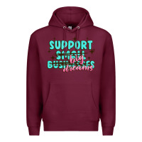Burgundy support small businesses big dreams Premium Hoodie - MaliasSmallBusiness