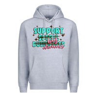 Heather Grey support small businesses big dreams Premium Hoodie - MaliasSmallBusiness