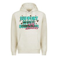 Oatmeal Heather support small businesses big dreams Premium Hoodie - MaliasSmallBusiness