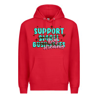 Red support small businesses big dreams Premium Hoodie - MaliasSmallBusiness