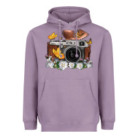 Lavender floral butterfly film roll vintage camera Heavyweight Hoodie - FaDigitalArtStudio