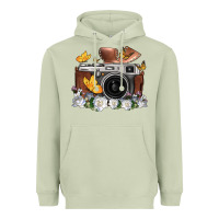 Matcha floral butterfly film roll vintage camera Heavyweight Hoodie - FaDigitalArtStudio