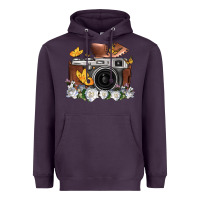 Plum floral butterfly film roll vintage camera Heavyweight Hoodie - FaDigitalArtStudio
