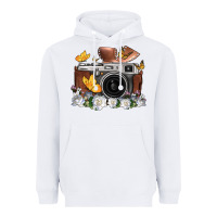 White floral butterfly film roll vintage camera Heavyweight Hoodie - FaDigitalArtStudio