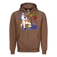 Chestnut autism unicorn Zipper Hoodie - Zillion Design Studio