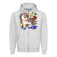 Dove Grey autism unicorn Zipper Hoodie - Zillion Design Studio