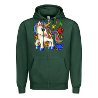 Sports Green autism unicorn Zipper Hoodie - Zillion Design Studio