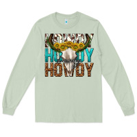 Matcha howdy howdy howdy western bull skull Long Sleeve Tee - texasbilliewilder