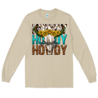 Mushroom howdy howdy howdy western bull skull Long Sleeve Tee - texasbilliewilder