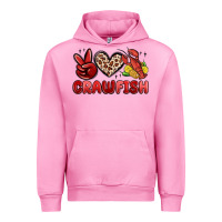 Fuchsia Pink peace love crawfish Urban Hoodie - MaliasSmallBusiness