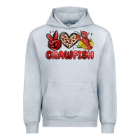 Heather Grey peace love crawfish Urban Hoodie - MaliasSmallBusiness