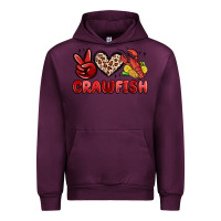 Mauve Wine peace love crawfish Urban Hoodie - MaliasSmallBusiness