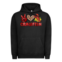 Pigment Black peace love crawfish Urban Hoodie - MaliasSmallBusiness