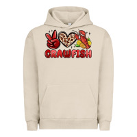 Pigment French Oak peace love crawfish Urban Hoodie - MaliasSmallBusiness