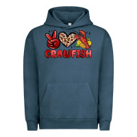 Pigment Midnight Navy peace love crawfish Urban Hoodie - MaliasSmallBusiness