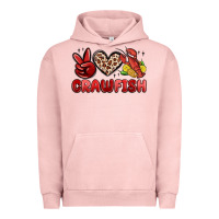 Pigment Salmon peace love crawfish Urban Hoodie - MaliasSmallBusiness