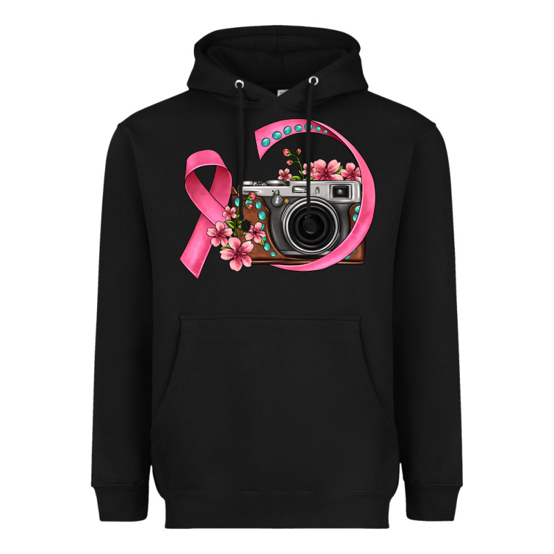 Floral Cancer Ribbon Vintage Camera Heavyweight Hoodie by FaDigitalArtStudio | Teevron