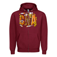 Burgundy fall cna Zipper Hoodie - texasbilliewilder
