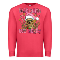 Cardinal dead inside but merry  pink christmas skeleton Premium Sweatshirt - AdoDesignShop