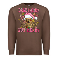 Chestnut dead inside but merry  pink christmas skeleton Premium Sweatshirt - AdoDesignShop