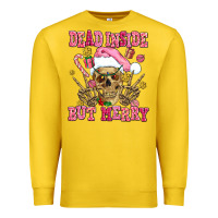 Lemon dead inside but merry  pink christmas skeleton Premium Sweatshirt - AdoDesignShop