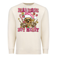Sandshell dead inside but merry  pink christmas skeleton Premium Sweatshirt - AdoDesignShop
