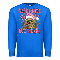 True Royal dead inside but merry  pink christmas skeleton Premium Sweatshirt - AdoDesignShop
