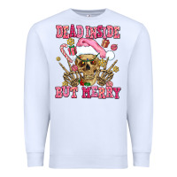 White dead inside but merry  pink christmas skeleton Premium Sweatshirt - AdoDesignShop