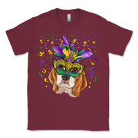 Burgundy mardi gras  mask beagle Classic Tee - RanaPortraitStore