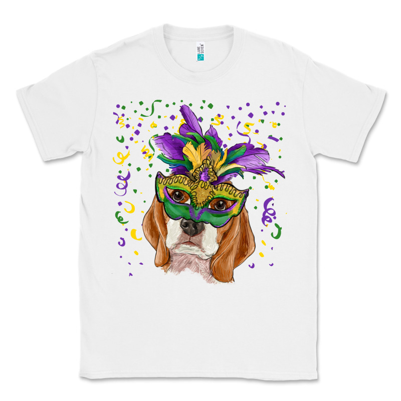 Mardi Gras  Mask Beagle Classic Tee by RanaPortraitStore | Teevron