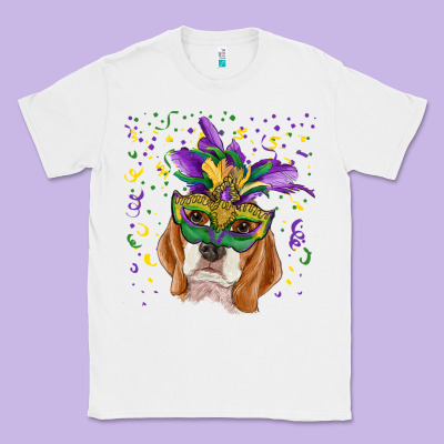 Classic Tee mardi gras  mask beagle